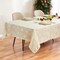 Christmas Tablecloth, White & Gold Snowflake Table Cloth, Metallic Fabric Tablecloth. Elevate Your Dining Decor for a Stunning Holiday Experience. (60 x 84 Inch) for 5 Foot Rectangle Tables.
